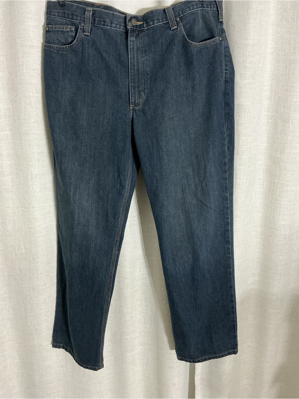 Carhartt Blue Denim Jeans with Yellow Stitching